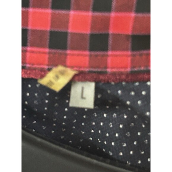 Bugatchi‎ Button-Down Shirt Gingham Check Red Black - Men's L - - Picture 3 of 9